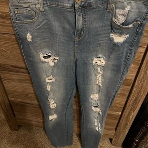Torrid Blue Distressed Boyfriend Jeans